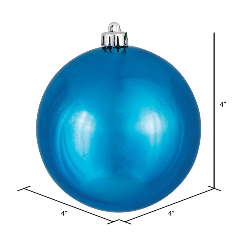 فيكرمان زخارف كروية لامعة محفورة بالأشعة فوق البنفسجية من فيكرمان، 10.16 سم، فيروزي، 6 عبوات - Image 2